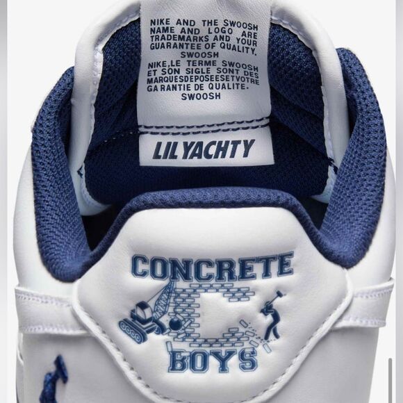 Authentic NIB Nike Lil Yachty x Air Force 1 Concrete Boys White/Midnight Navy - Picture 5 of 15